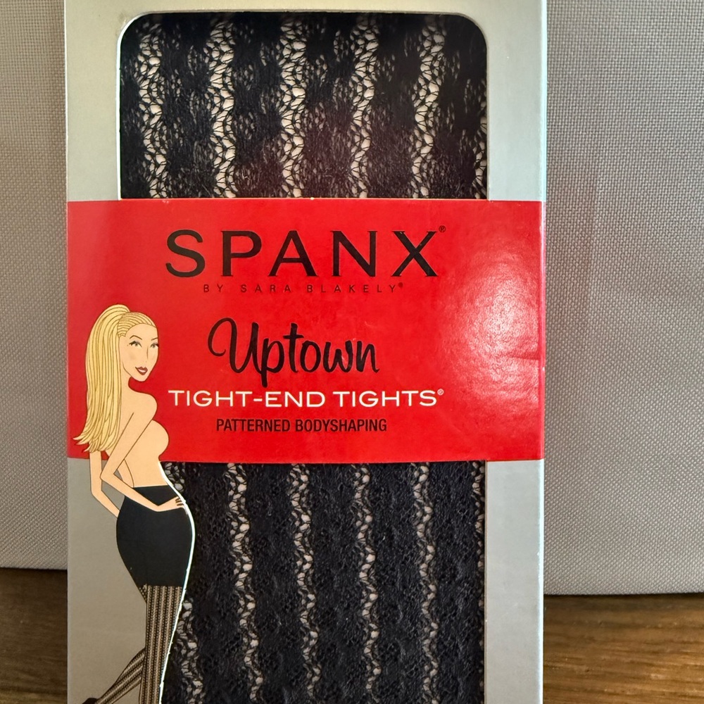 Spanx Black Patterned Tights